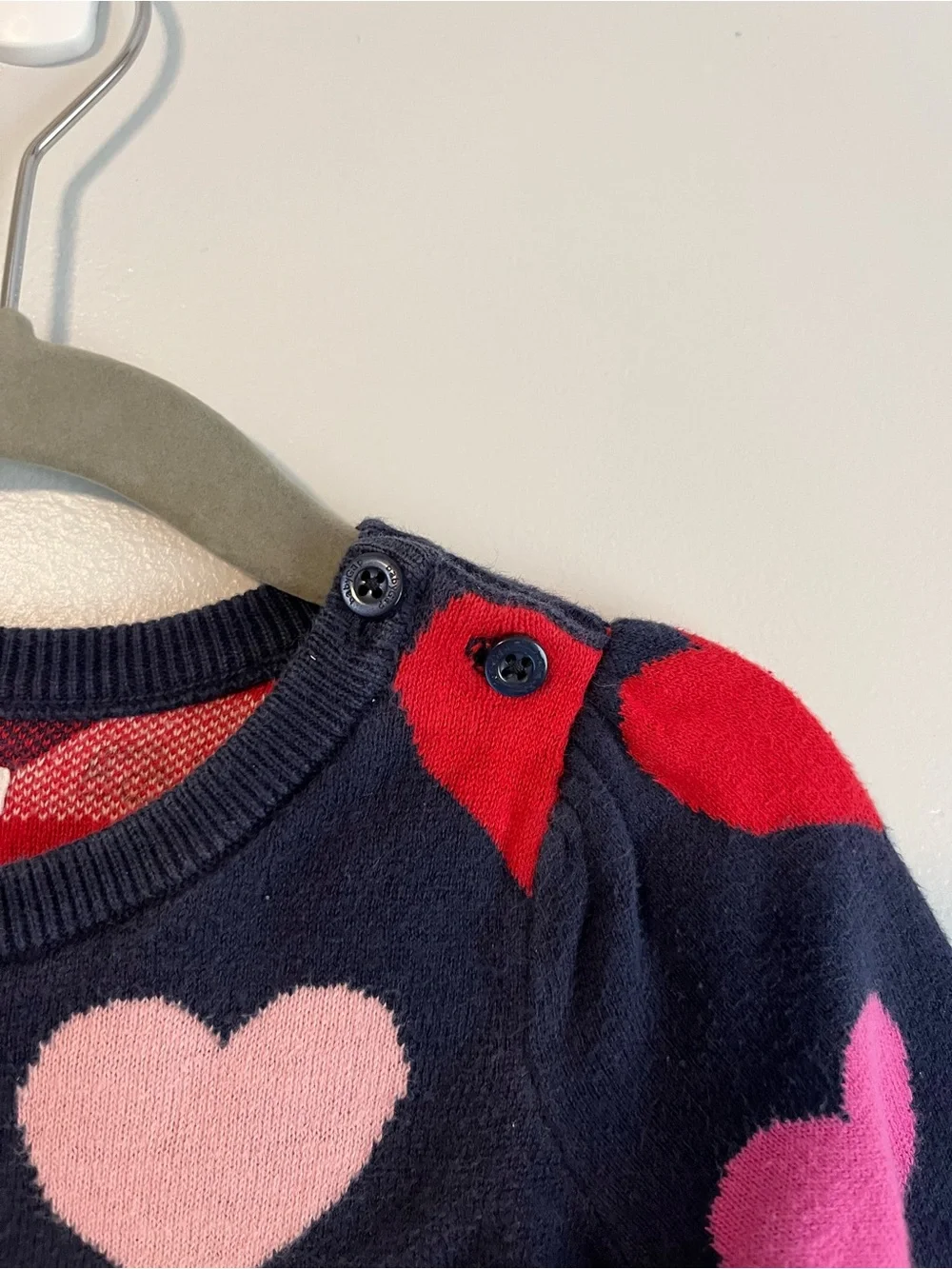 GAP Navy One-Piece with Red, Pink, Cream & Blue Hearts